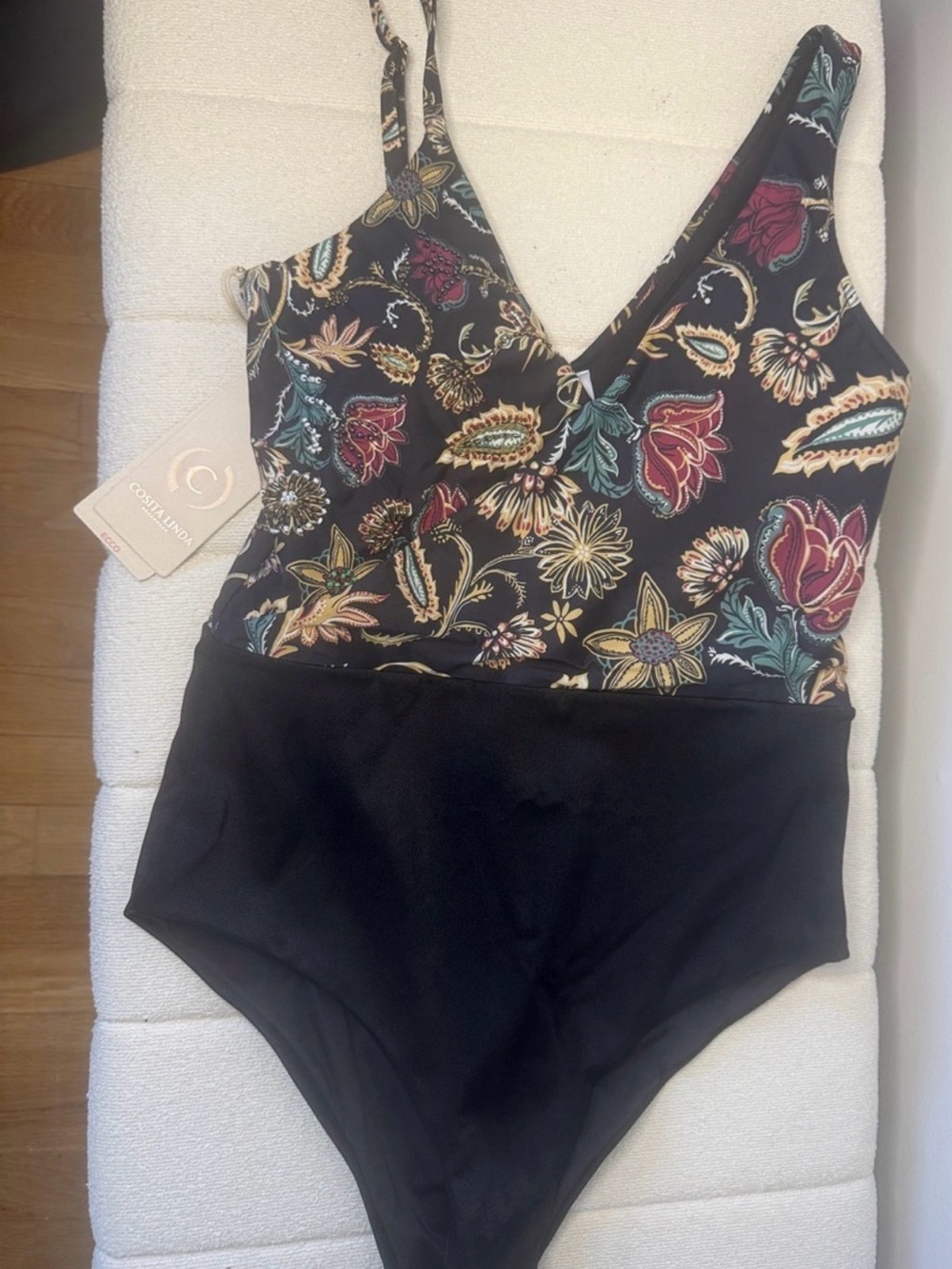 Cosita Linda One-Piece Swimsuit - Black Floral Print